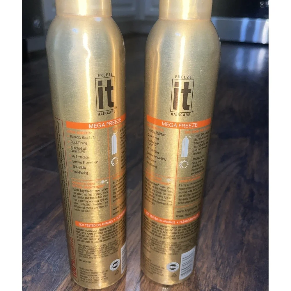 Freeze IT Mega Freeze Hair Spray, Extreme Hold,10 Oz, 2 Count